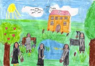 Mary Ward und ihre Gef?hrtinnen (Sch?lerzeichnung)